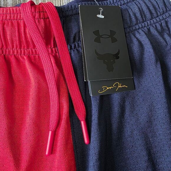 Under Armour Project Rock USA Flag Gym Training Shorts Men's M Red Blue Gold UA - Picture 7 of 12